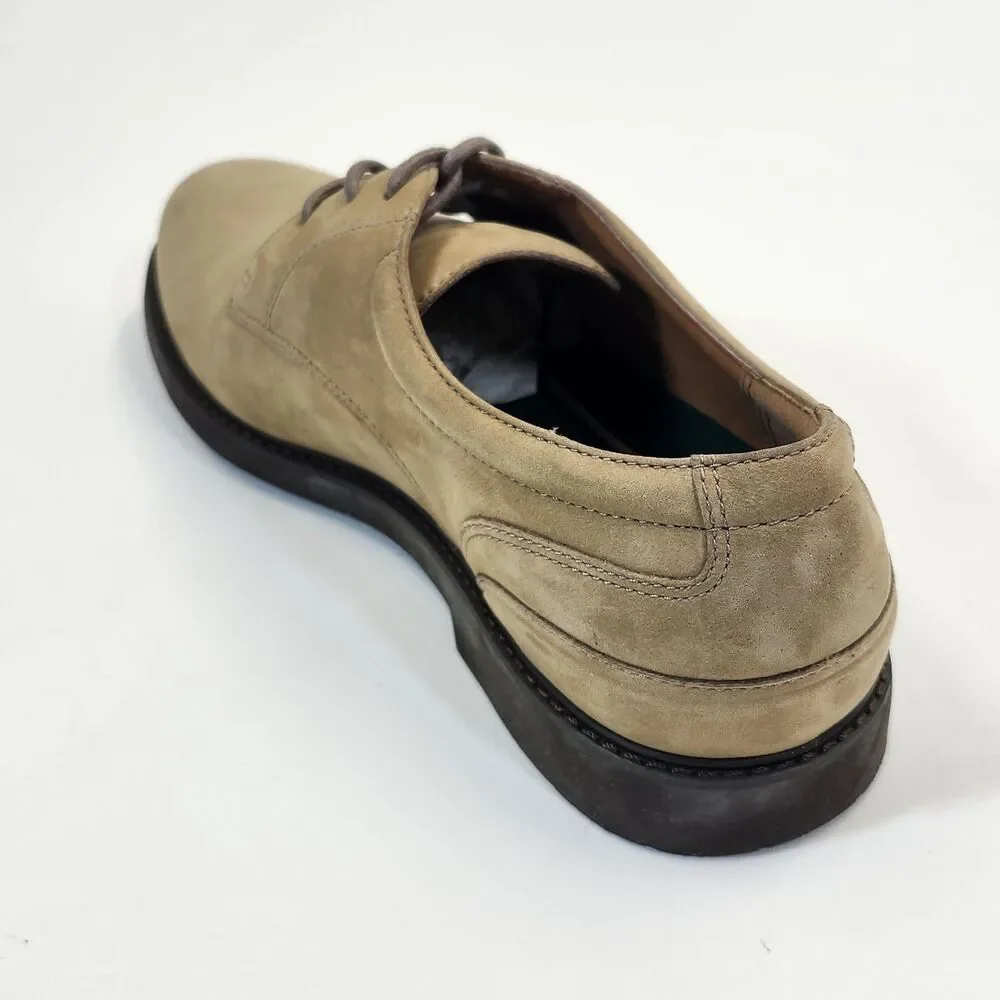 Rockport Mens 10M Beige Nubuck Leather Derby Shoes Casual Lace Up Comfort Oxford